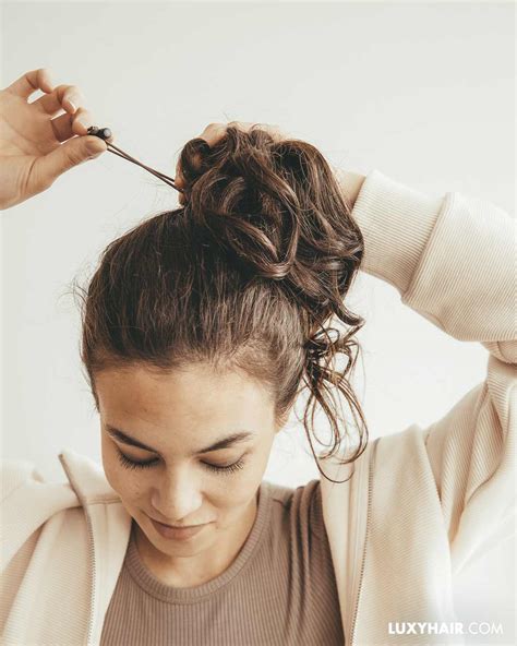 clip in hair buns for short hair|messy bun using hair clip.